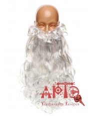 Борода Деда Мороза, большая, длина 70 см. (Цв: Белый )